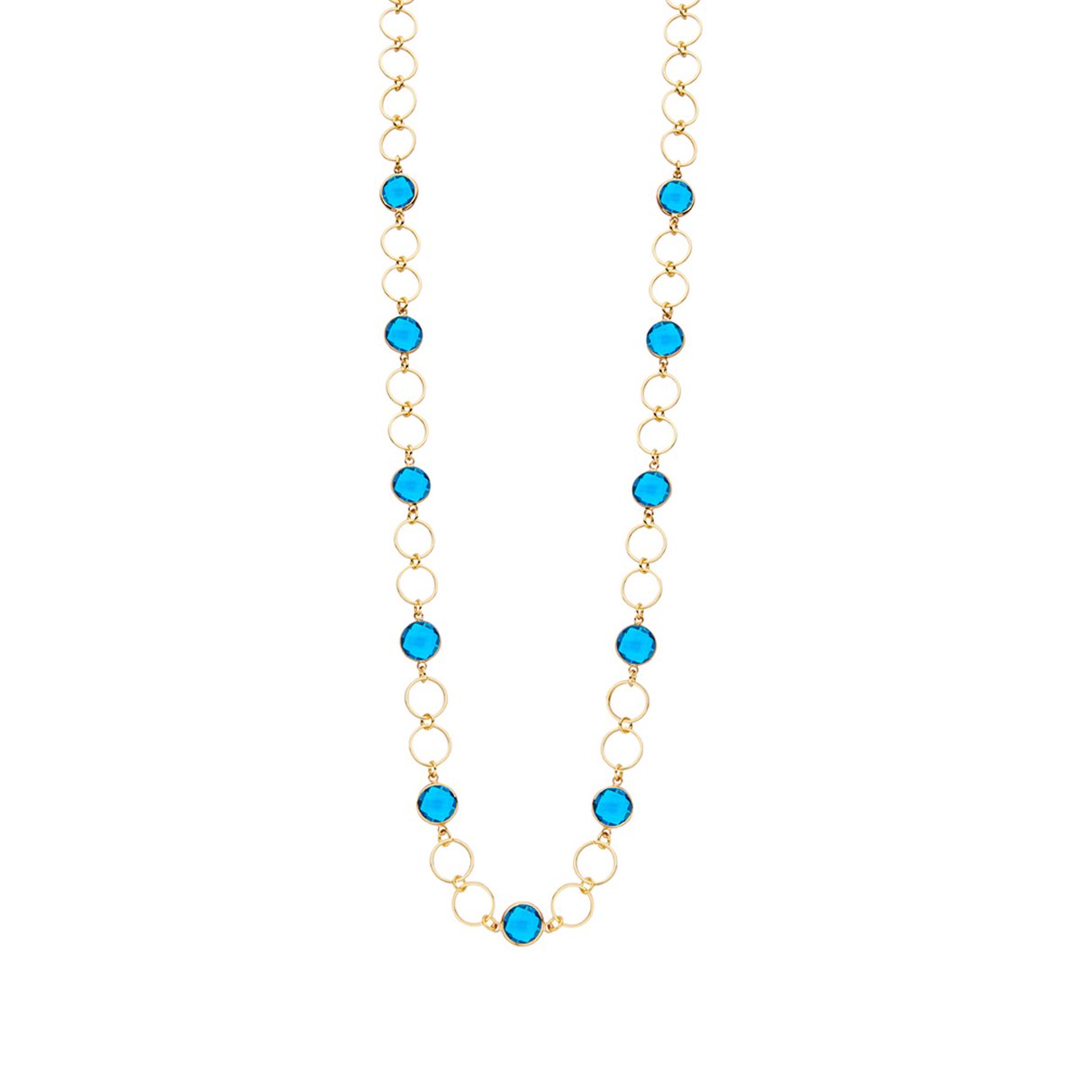 Les Cordes - Halsketting - Collier - DANISLANG - Kleur Blauw - Metaal - Sieraad Dames - Juwelen - Statement ketting