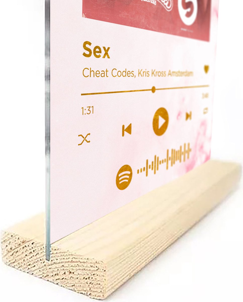 Songr Spotify Muziek Bordje - Sex - Cheat Codes, Kris Kross Amsterdam -  20x30 - Roze -... | bol