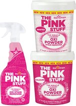 Combinatieset: The Pink Stuff - Vlekverwijderaar voor gekleurde- en witte was + Vlekverwijderaar voor witte was + Vlekverwijderaar Spray