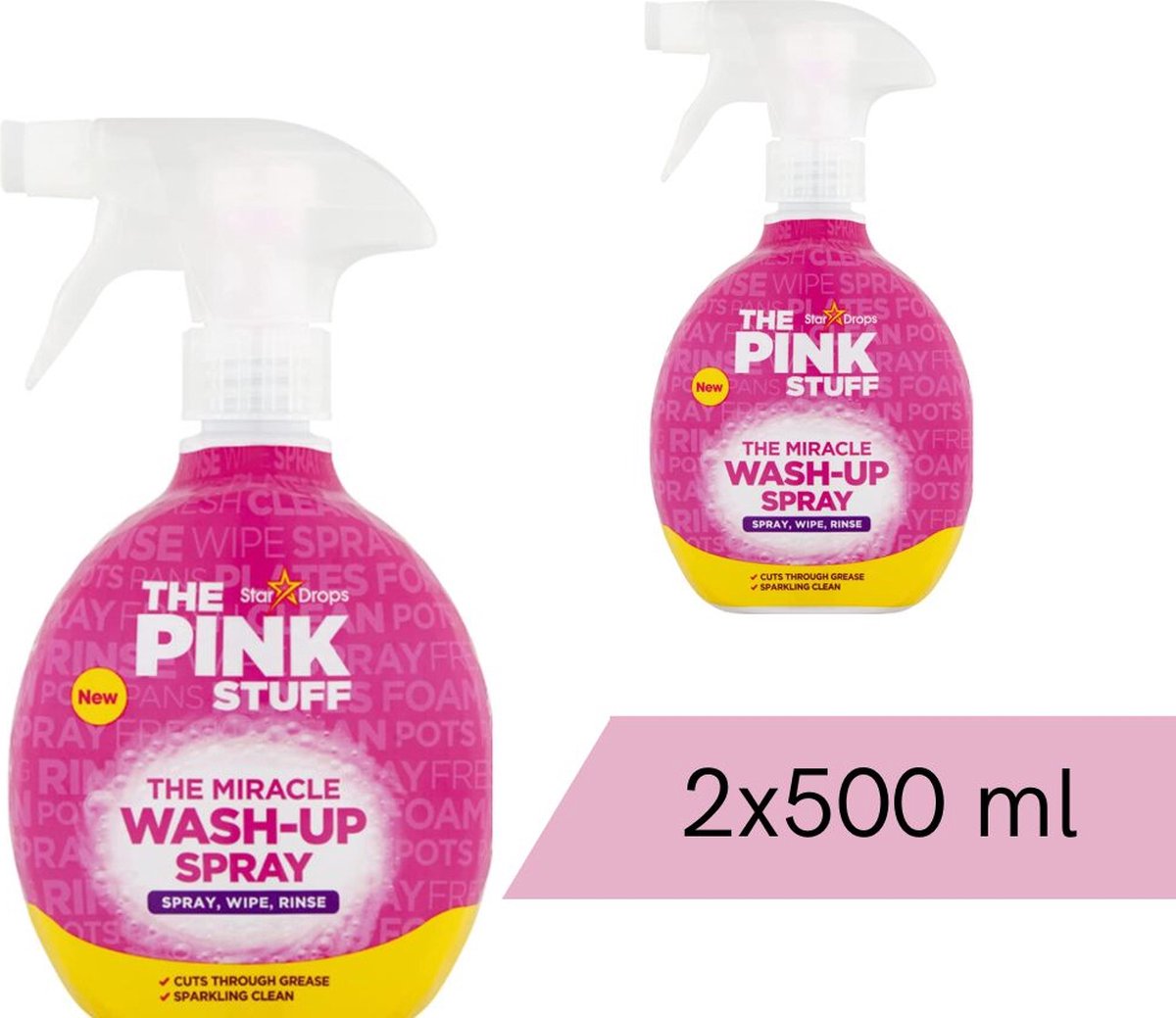 The Pink Stuff - Spray nettoyant - 500 ml - 2 pièces - Pack