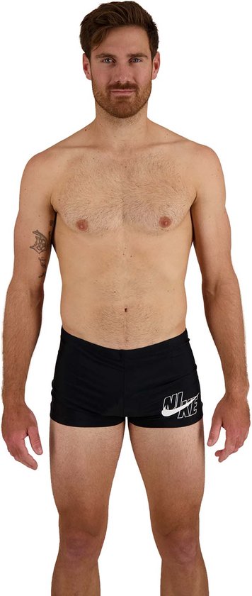 Nike SQUARE LEG Zwemshort Heren - Zwart/Wit - Maat L