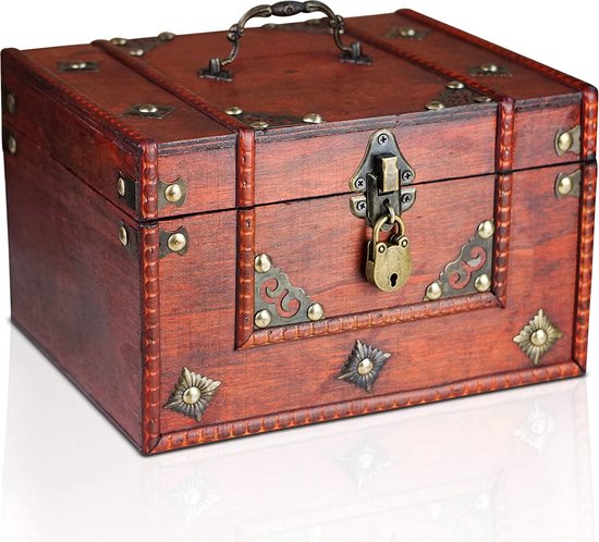 BRYNNBERG coffre au trésor de pirate en bois "Dominique 24x20x15cm" boîte  de rangement... | bol