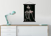 Porte-affiche avec Poster - Affiche scolaire - Femme - Bijoux - Boucles d'oreilles - 60x90 cm - Lattes noires