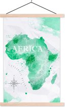 Affiche scolaire - Afrique - Wereldkaart - Aquarelle - 40x60 cm - Lattes vierges