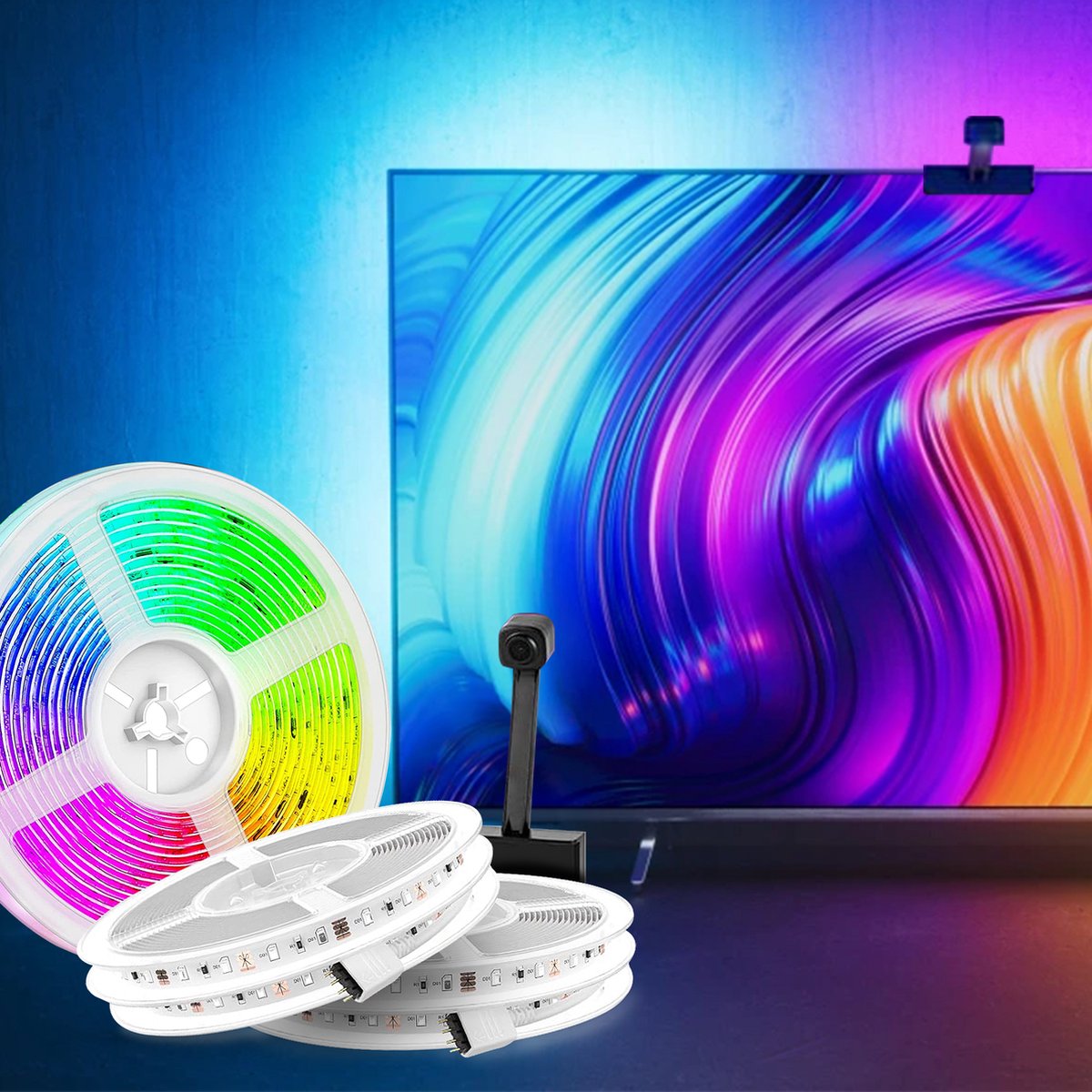 Somstyle Ambilight DreamView Geschikt voor 55 tot 65 Inch TV's - Smart LED Strip - Sfeer Verlichting - Met App Control