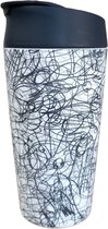 Tasse à café Floz Design à emporter - tasse à emporter - matériaux 100% sûrs - tasse design noir et blanc