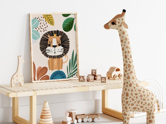 No Filter Ensemble d'affiches pour chambre d'enfant - 3 pièces - Affiches d'animaux Safari - 21x30 cm (A4) - Décoration Chambre de bébé - bohème