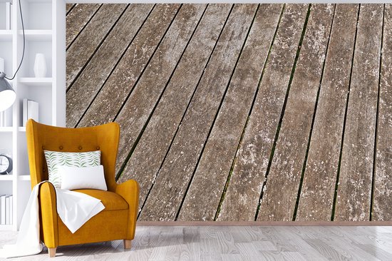 Lattes de bois comme fond d' fotobehang
