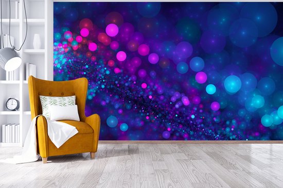 Géométrie pourpre avec des lumières fotobehang