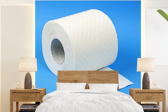 Papier peint - Papier peint photo peint - Rouleau de papier toilette bleu -  Largeur... | bol.com