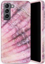 Selencia Aurora Fashion Backcover geschikt voor de Samsung Galaxy S21 - Duurzaam hoesje - 100% gerecycled - Ocean Shell Purple