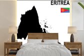 Behang - Fotobehang Zwarte illustratie van Eritrea - Breedte 260 cm x hoogte 260 cm