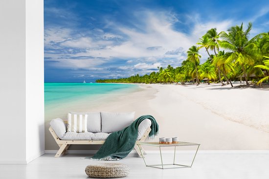 Papier peint - Papier peint photo Plage - Mer - Palmiers - Largeur 420 cm x hauteur 280 cm