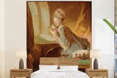 Behang - Fotobehang De liefdesbrief - Schilderij van Jean-Honoré Fragonard - Breedte 195 cm x hoogte 240 cm