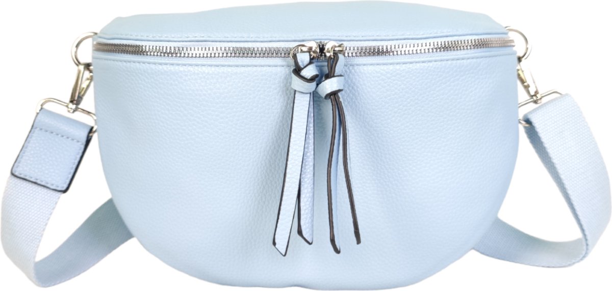 Qischa® - Crossbody heuptas bumbag - uni riem - soft - licht blauw - vegan - large size