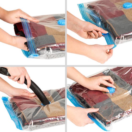 Vacuümzakken voor kleding, dekbedden, 6 stuks, 6 x groot (80 x 60 cm