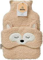 Apollo - Warmwaterkruik - Kruik met hoes - Kruikenzak - Met slaapmasker - Baby - Teddy - Beige vos