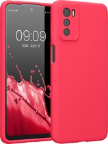 kwmobile telefoonhoesje geschikt voor Motorola Moto G42 - TPU backcover met siliconen coating - Smartphone case in neon roze