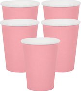 Santex feest/verjaardag bekertjes - 30x - roze - karton - 270 ml