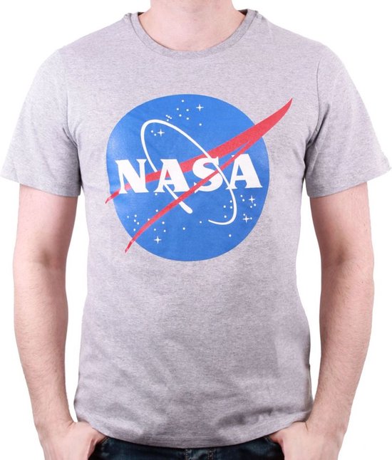 T-Shirt Uomo Donna NASA Logo Grigia – Maglietta Manica Corta – Taglia Large