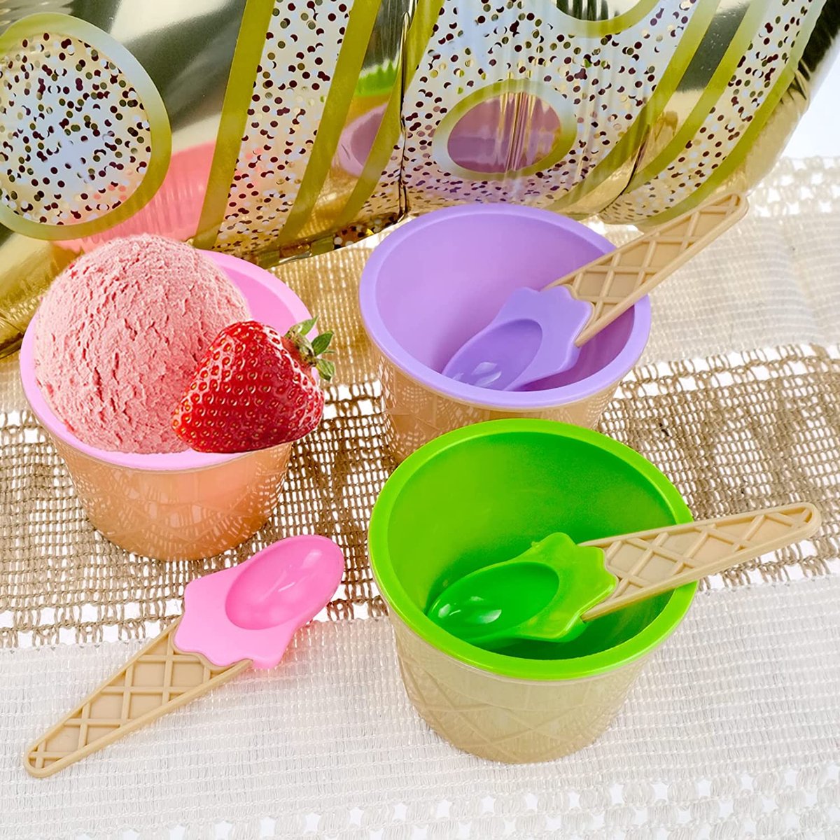 100 Pcs Coupes à Dessert Avec Cuillères, Tasse à Dessert En