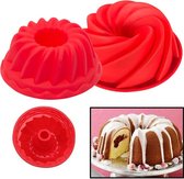 WiseGoods Premium Silicone Tulband Bakvorm - Siliconen Bakvormen - Cakevorm - Bakken - Bakspullen - Hobby - Bakgerei - Rood 24CM