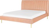 MARVILLE - Tweepersoonsbed - Roze - 180 x 200 cm - Fluweel