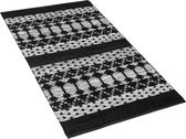 SOKUN - Laagpolig vloerkleed - Zwart - 80 x 150 cm - Leer