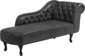 Beliani NIMES - Chaise longue - Gris - Daim artificiel