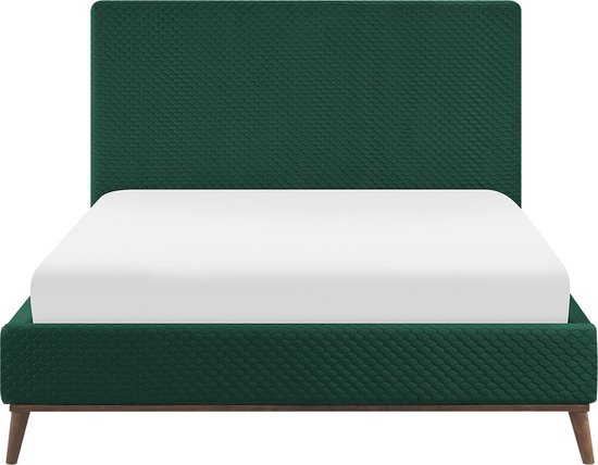 BAYONNE - Tweepersoonsbed - Groen - 140 x 200 cm - Fluweel