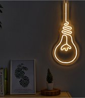 OHNO Neon Verlichting Light Bulb - Neon Lamp - Wandlamp - Decoratie - Led - Verlichting - Lamp - Nachtlampje - Mancave - Neon Party - Kamer decoratie aesthetic - Wandecoratie woonkamer - Wandlamp binnen - Lampen - Neon - Led Verlichting - Geel