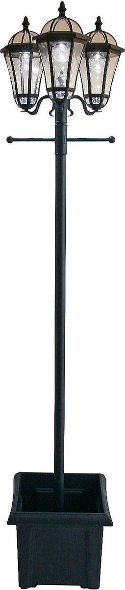 Solar Luxform driekoppige 105L Kensington lantaarnpaal en plantenbak
