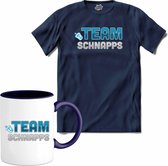 Team Schnapps | Grappige apres ski dank shirt | Wintersport kleding - T-Shirt met mok - Unisex - Navy Blue - Maat 4XL
