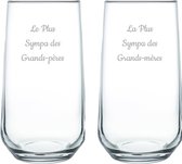 Drinkglas gegraveerd - 47cl - Le Plus Sympa des Grands-Pères & La Plus Sympa des Grands-mères