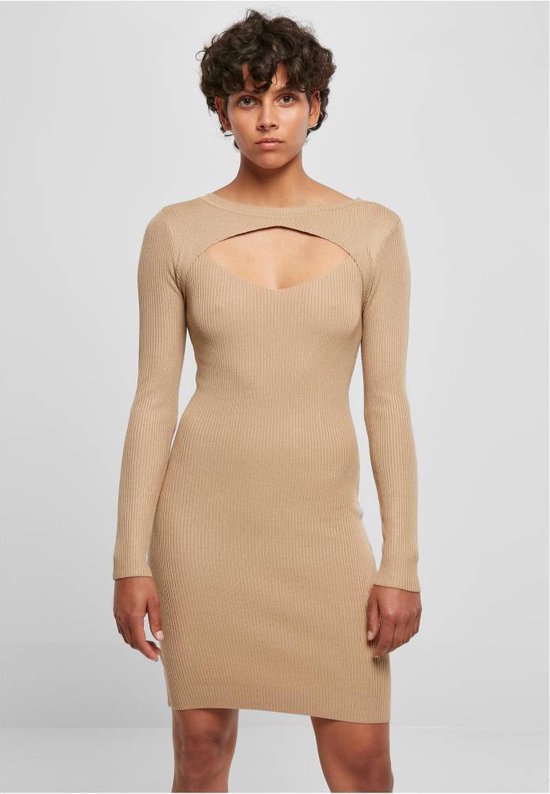 Urban Classics - Cut Out Korte jurk - 3XL - Beige