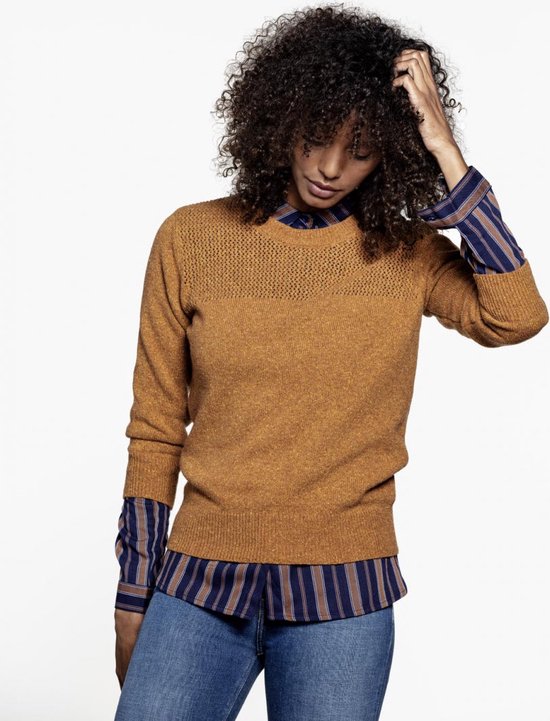 Loop.a life Duurzame Trui Weekend Sweater driekwart Dames - Honing - Maat XL