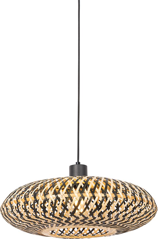 QAZQA ostrava - Oosterse Hanglamp - 1 lichts - Ø 40 cm - Zwart - Woonkamer | Slaapkamer | Keuken