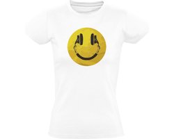 Koptelefoon Smile Dames T-shirt – play – music – dj – radio – geluid – sound – festival – disco – discotheek – shirt