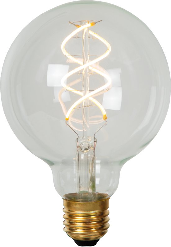 Lampe à incandescence Lucide G95 - Ø 9,5 cm - LED Dim. - E27 - 1x4.9W 2700K - Transparente