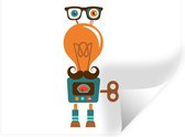 Muursticker kinderen - Decoratie kinderkamers - Robot - Bril - Gloeilamp - Snor - Kinderen - Jongens - 40x30 cm - Slaapkamer decoratie - Zelfklevend behangpapier - Stickerfolie