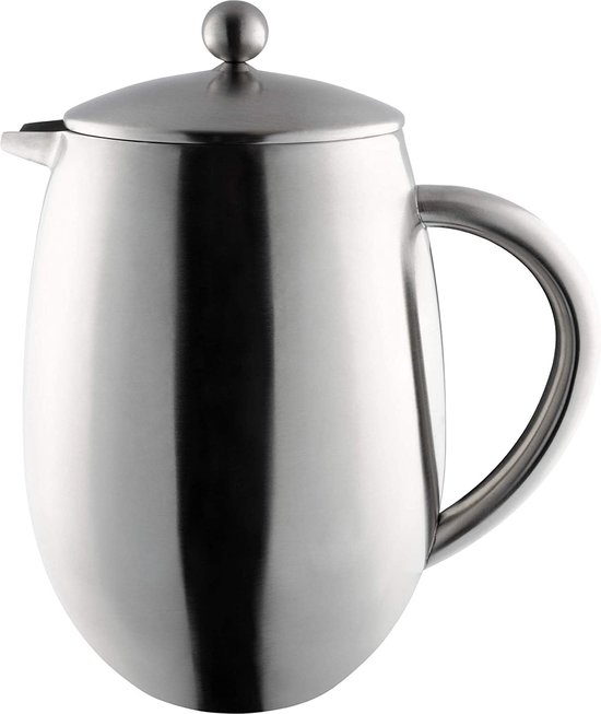 Cafetière à Piston Rotolo 6 Tasses Café Olé - Double Paroi Isolante, Verre Et Acier Inoxydable