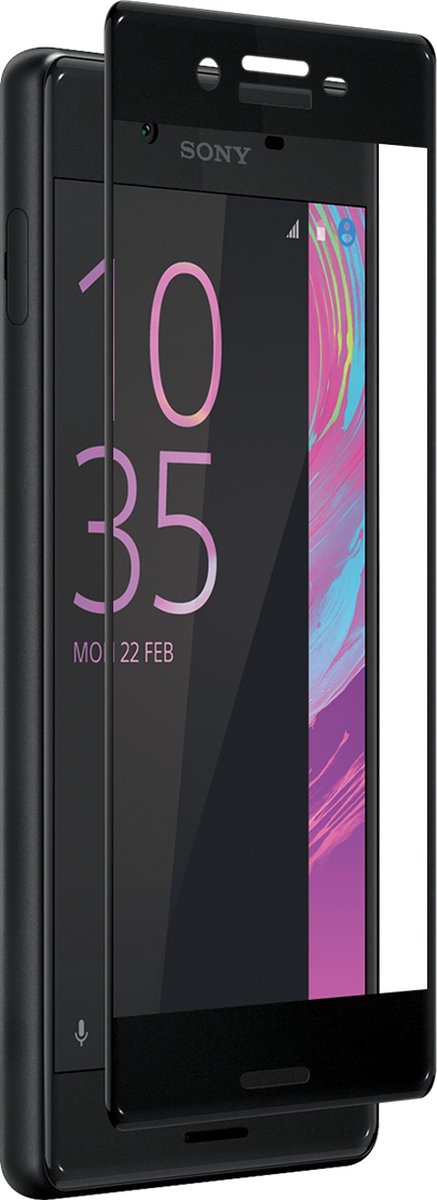 AVANCA Gebogen Beschermglas Sony Xperia X Zwart - Screen Protector - Tempered Glass - Gehard Glas - Curved Glass - Protectie glas