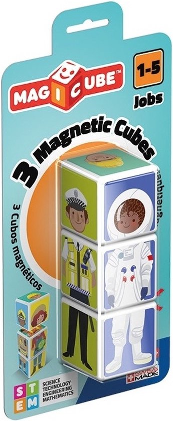 Geomag Magicube - Voor allerkleinsten - Educatief kinderspeelgoed - Magnetische blokken - Gerecycled kunststof - Milieubewust - 3-delig