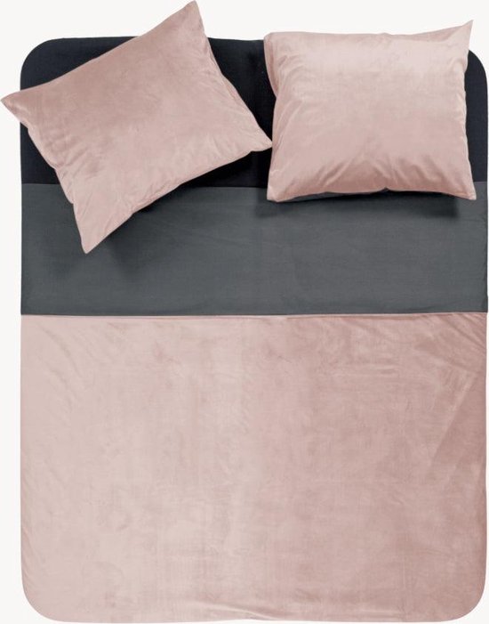 YNOT Dekbedovertrek met kussenslopen Fluweel/Velvet Two Tone Roze