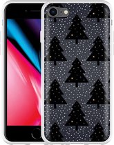 iPhone 8 Hoesje Snowy Christmas Trees - Designed by Cazy