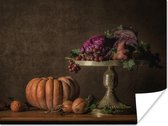 Affiche Nature Morte - Peinture - Raisin - Citrouille - Fruit - 160x120 cm XXL