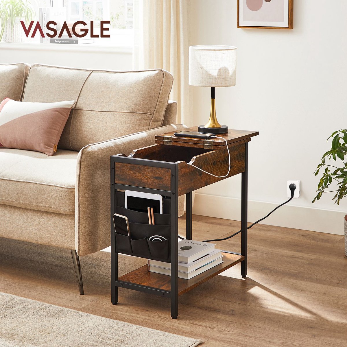 oiakus Vintage massief houten bijzettafel, ovale bank bijzettafel, met klassiek patroon blad en houtsnijwerk elegant, onderste open plank, massief houten poten, voor slaapkamer woonkamer kleine ruimte