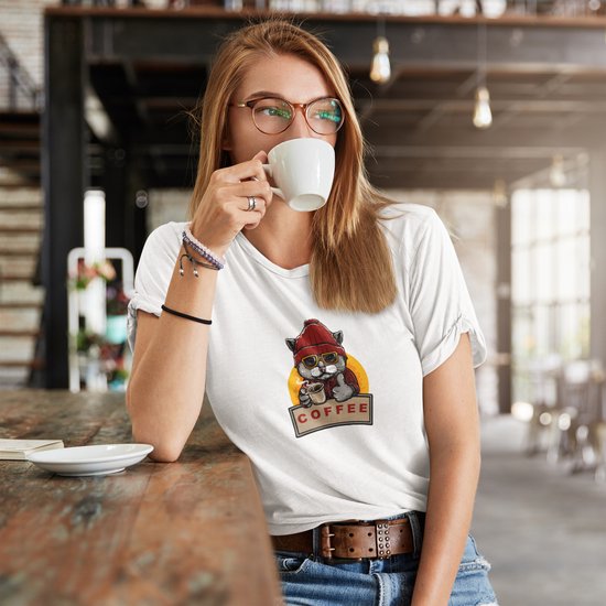 T-shirt Café - Wurban Wear | Chemise drôle | Chat de Café | Vêtements | Chemise