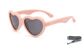 Maesy - baby zonnebril Maes - 0-2 jaar - flexibel buigbaar - verstelbaar elastiek - gepolariseerde UV400 bescherming - jongens en meisjes - hartvormige babyzonnebril - licht roze