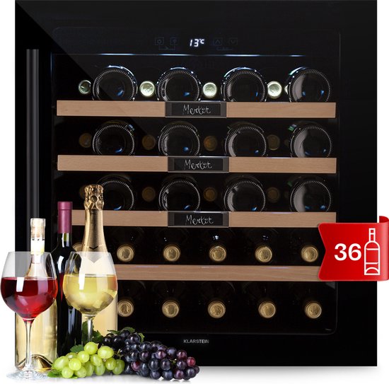 Vinsider 36 Built-In inbouw wijnkoelkast 36 flessen 92 liter roestvrij staal